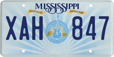 MS license plate XAH847