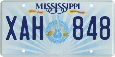 MS license plate XAH848