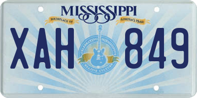 MS license plate XAH849