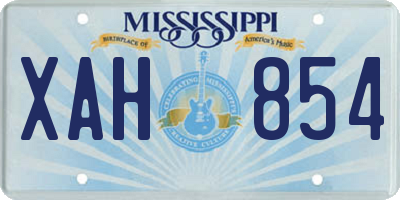 MS license plate XAH854