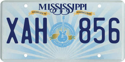 MS license plate XAH856
