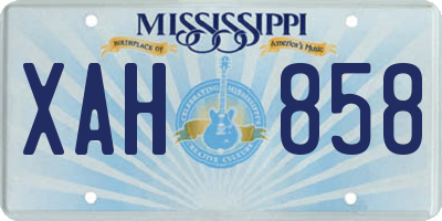 MS license plate XAH858