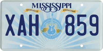 MS license plate XAH859