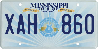 MS license plate XAH860