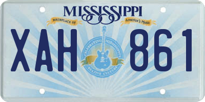 MS license plate XAH861