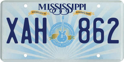 MS license plate XAH862
