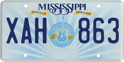 MS license plate XAH863
