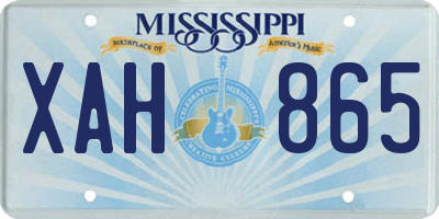 MS license plate XAH865
