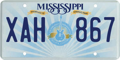 MS license plate XAH867