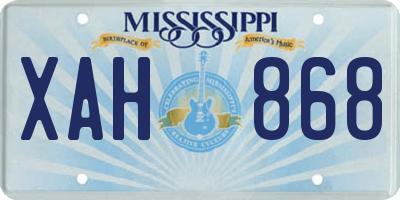MS license plate XAH868