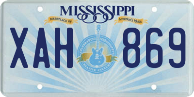 MS license plate XAH869
