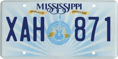 MS license plate XAH871