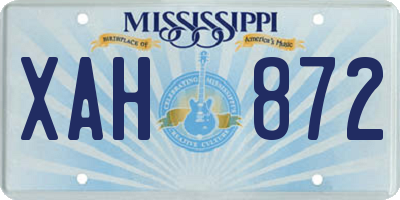 MS license plate XAH872