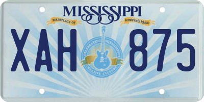 MS license plate XAH875
