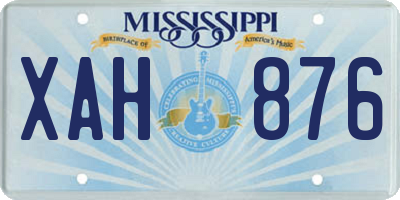 MS license plate XAH876