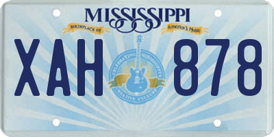 MS license plate XAH878