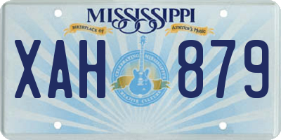 MS license plate XAH879