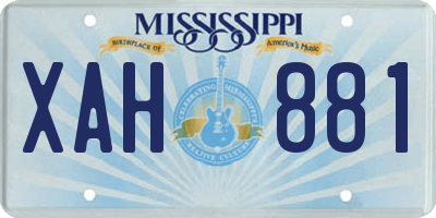 MS license plate XAH881