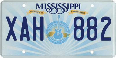 MS license plate XAH882