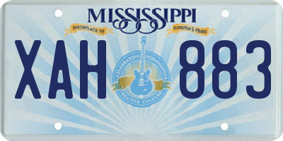 MS license plate XAH883