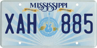 MS license plate XAH885