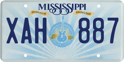 MS license plate XAH887