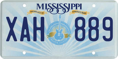 MS license plate XAH889