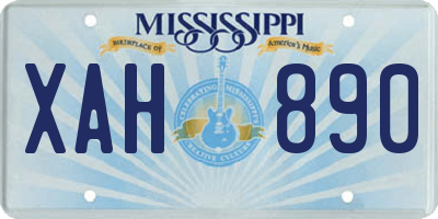 MS license plate XAH890