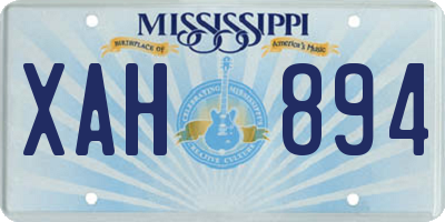 MS license plate XAH894