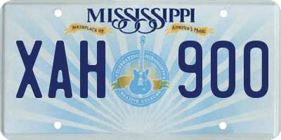 MS license plate XAH900