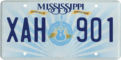 MS license plate XAH901