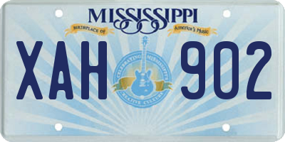 MS license plate XAH902