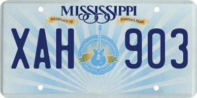 MS license plate XAH903