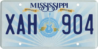 MS license plate XAH904