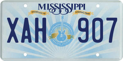 MS license plate XAH907
