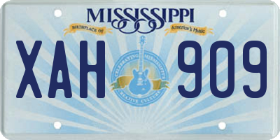 MS license plate XAH909