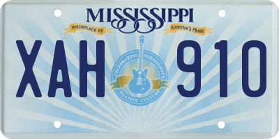 MS license plate XAH910