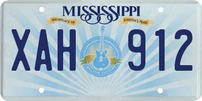 MS license plate XAH912