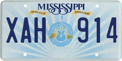 MS license plate XAH914