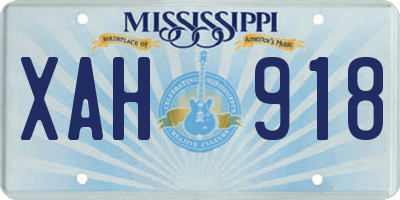 MS license plate XAH918