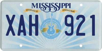 MS license plate XAH921