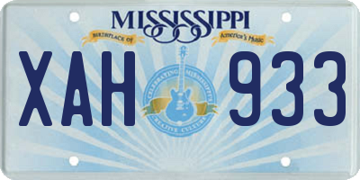 MS license plate XAH933