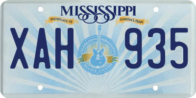 MS license plate XAH935