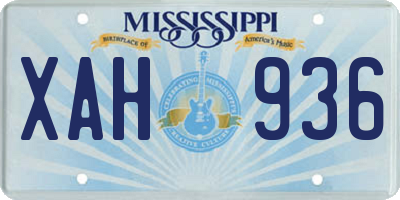MS license plate XAH936
