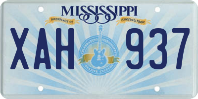 MS license plate XAH937