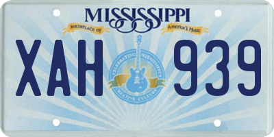 MS license plate XAH939