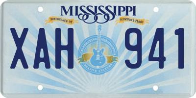 MS license plate XAH941