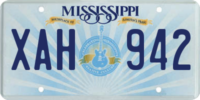 MS license plate XAH942