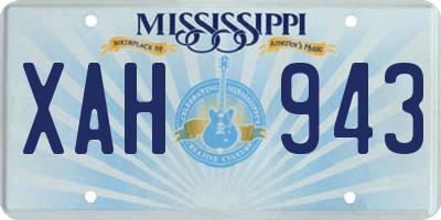 MS license plate XAH943