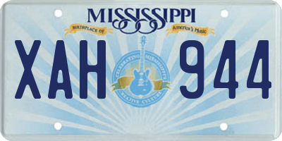 MS license plate XAH944